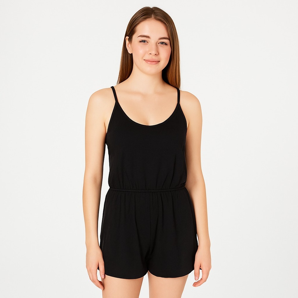 Ultra Flirt Juniors' Braided-Strap Romper Black Size L